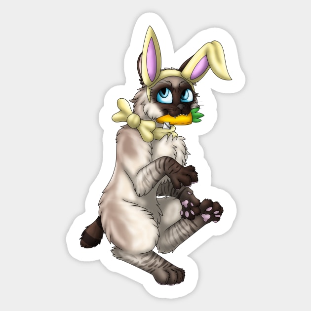 Bobtail BunnyCat: Seal Lynx Point (Yellow) Sticker by spyroid101